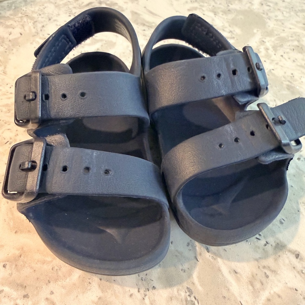Children's Navy Blue Double Buckle Sandals